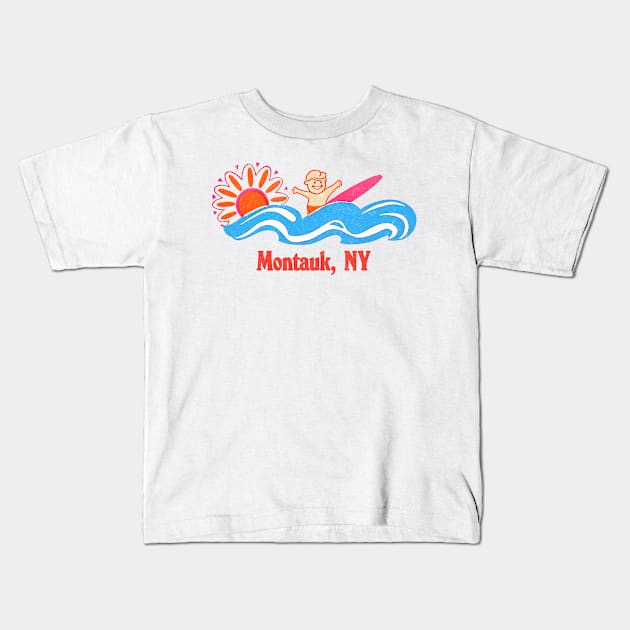 Montauk, NY Kids T-Shirt by CultOfRomance